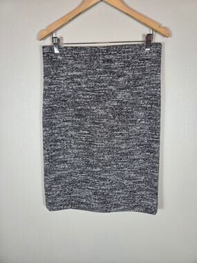 Ann Taylor Black & White Marled Tweed Pencil Skirt Size 10 NWT Office Elevated